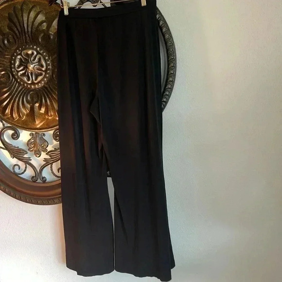 Women’s Black Palazzo Party Wide Leg Flair Pants Slacks Elastic Waist Pull On XL - Picture 6 of 6
